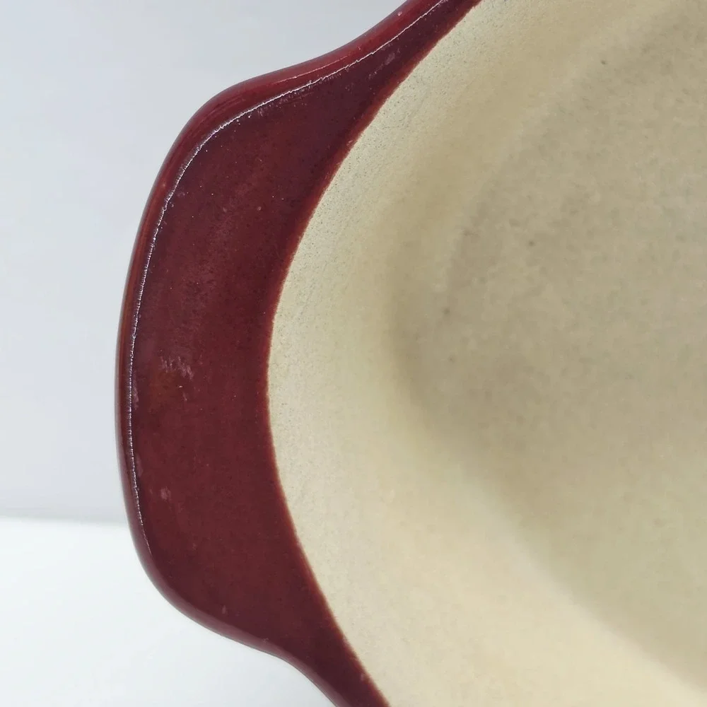 Pampered Chef Small Oval Baker Cranberry Family Heritage Tradition USA 9.75